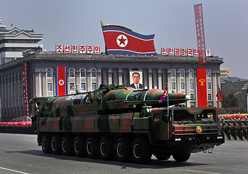 North Korea’s  missile on parade in Pyongyang from April 15, 2012 / AP