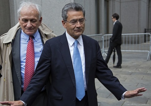 Rajat Gupta, right, and his lawyer / AP