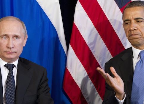 U.S. President Barack Obama with Russian President Vladimir Putin / AP