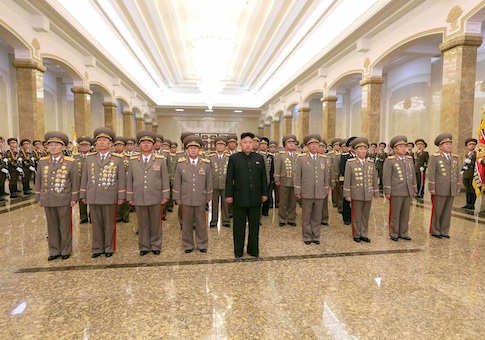 North Korean leader Kim Jong Un visits the Kumsusan Palace of the Sun on the 72nd birth anniversary of North Korea's late leader Kim Jong Il