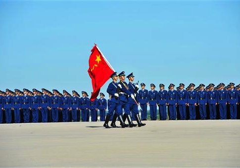 Army troops are pictured at the Changchun First Aviation Open Day, northeast Chinas Jilin province, 1 September 2011