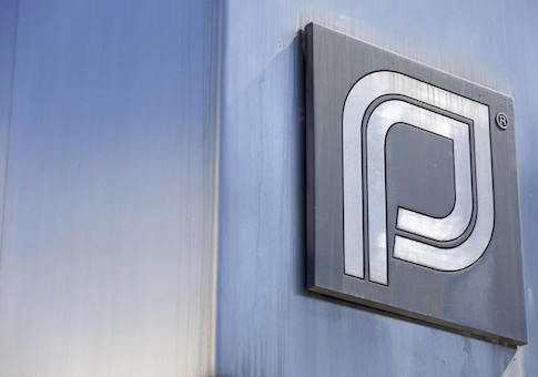 The Planned Parenthood logo is pictured outside a clinic in Boston