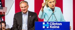 Hillary Clinton and Tim Kaine