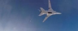 A still image released on August 16, 2016, shows a Russian bomber based in Iran, flying after bombs were dropped off in Syria / Russian Defense Ministry via REUTERS