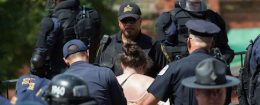 A protester is arrested in Charlottesville