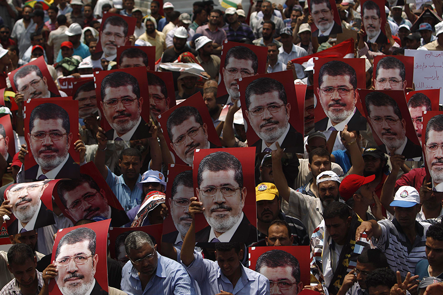 Morsi supporters at protests in Cairo