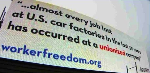 Center for Worker Freedom billboard, Chattanooga, TN