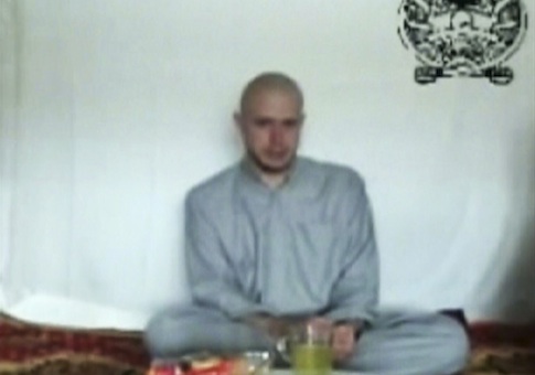 This video frame grab taken from a Taliban propaganda video released Saturday, July 18, 2009, shows then-Pfc. Bowe R. Bergdahl
