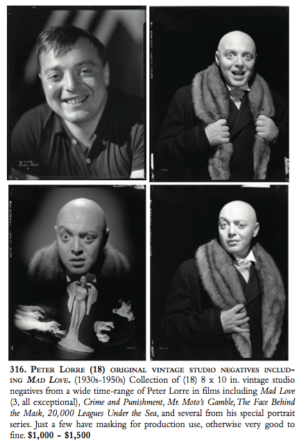 Peter Lorre Auction