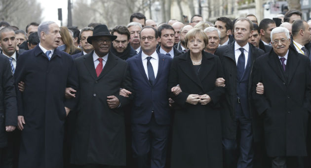 World leaders attend march in Paris / AP