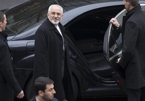 Iran's Foreign Minister Zarif departs his hotel to return to Iran following days of negotiations with United States Secretary of State Kerry over Iran's nuclear program