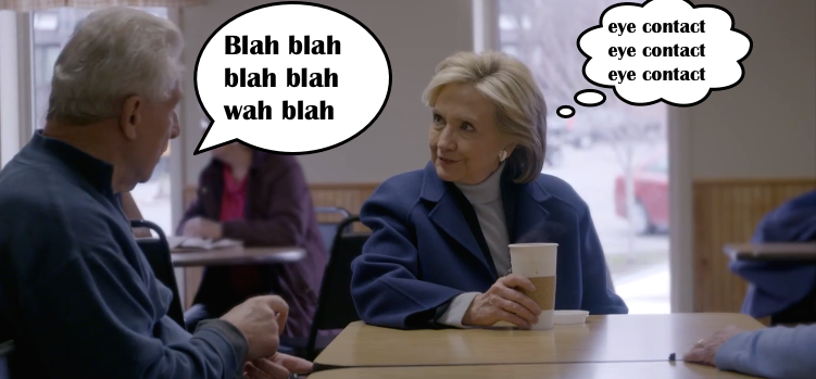 Hillary Eye Contact Thought Bubble