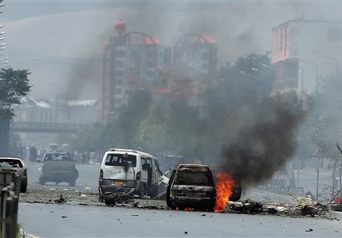 Site of Taliban suicide attack in Afghanistan