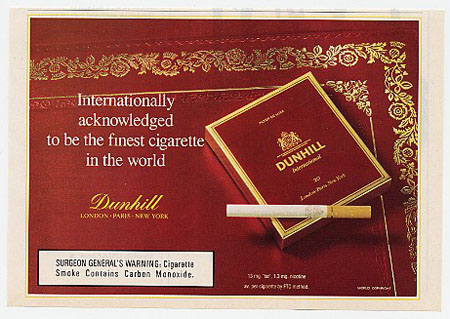 Dunhill Cigarette Ad 1993