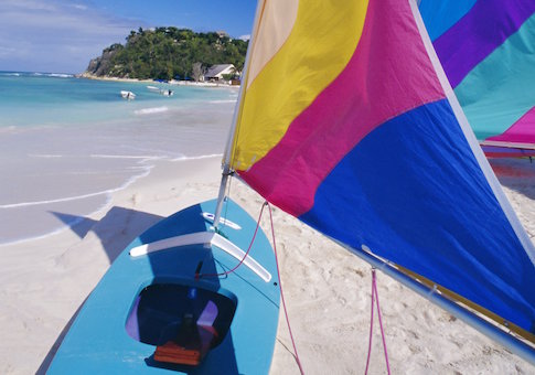 Sails on the beach, St Lucia