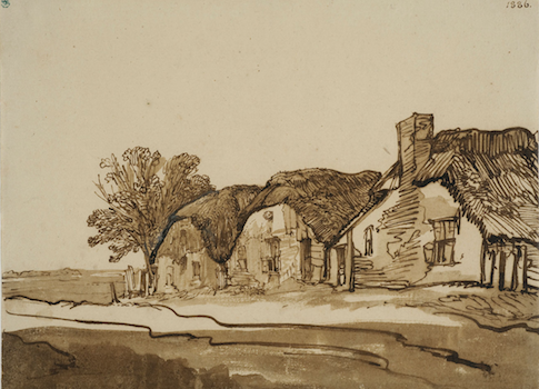 Rembrandt's 'Three Thatched Cottages by a Road'