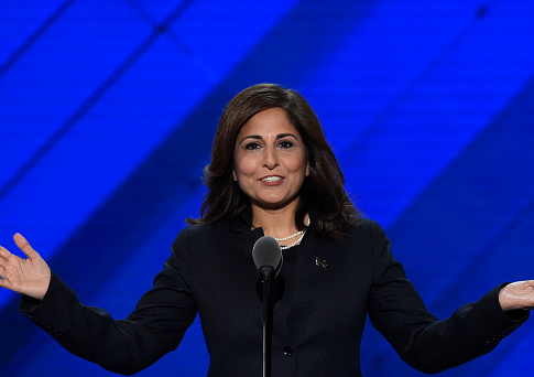 Neera Tanden, President of the Center for American Progress Action Fund, speaks at the Democratic National Convention / Getty Images