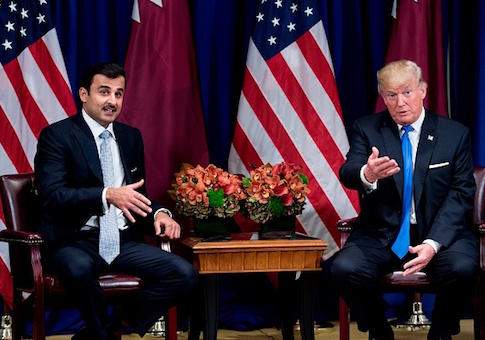 Qatar's Emir Tamim bin Hamad al-Thani and President Donald Trump