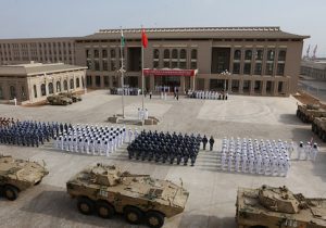 Chinese People's Liberation Army personnel attend the opening ceremony of China's new military base in Djibouti