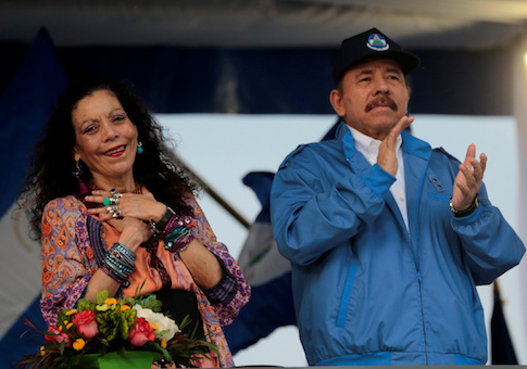 Nicaraguan President Daniel Ortega and Vice-President Rosario Murillo