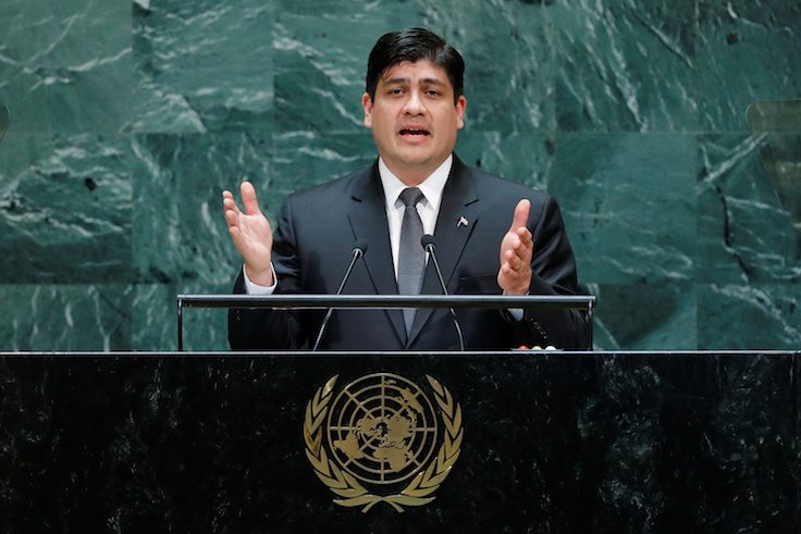 Costa Rica's President Quesada addresses the 74th session of the United Nations General Assembly at U.N. headquarters in New York City, New York, U.S.