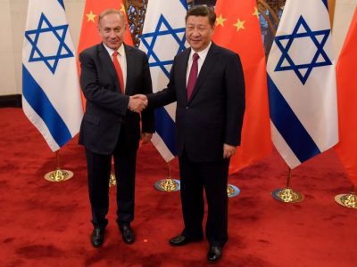 Chinese president Xi Jinping and Israeli prime minister Benjamin Netanyahu in 2017