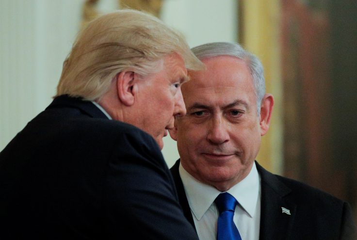 FILE PHOTO: U.S. President Trump and Israel's Prime Minister Netanyahu discuss Middle East peace proposal at White House in Washington