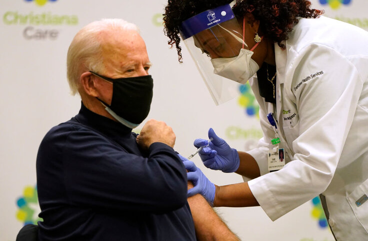 Joe Biden getting a vaccine