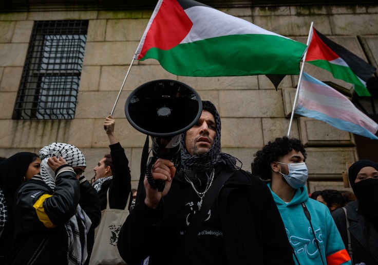 Protestors Rally at Columbia University in Support Of Palestine
