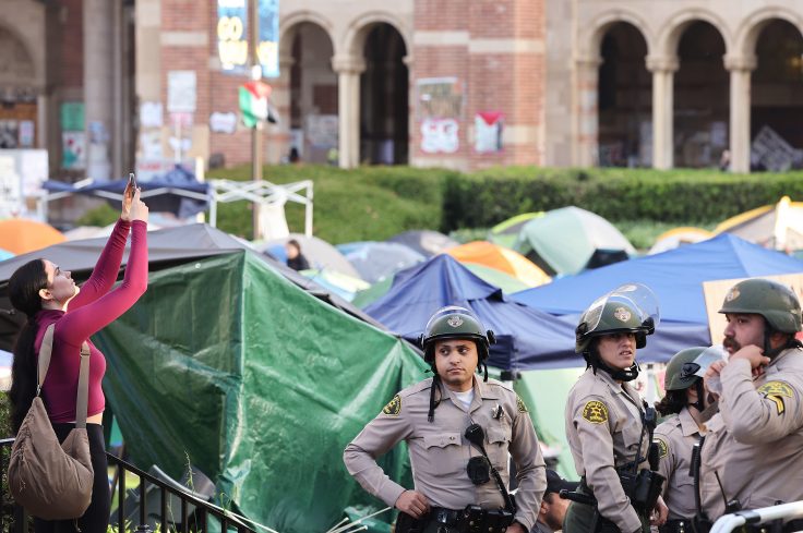 Police Patrol Ucla Campus After Attack On Student Encampment