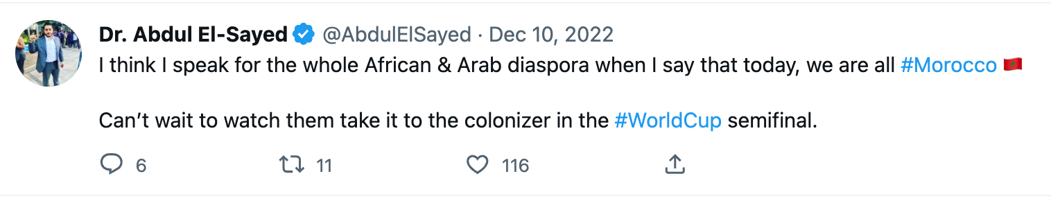 'I Speak for the Whole African & Arab Diaspora': Abdul El-Sayed Called France a 'Colonizer' During World Cup, Cheered for Morocco and Not US in Deleted Posts